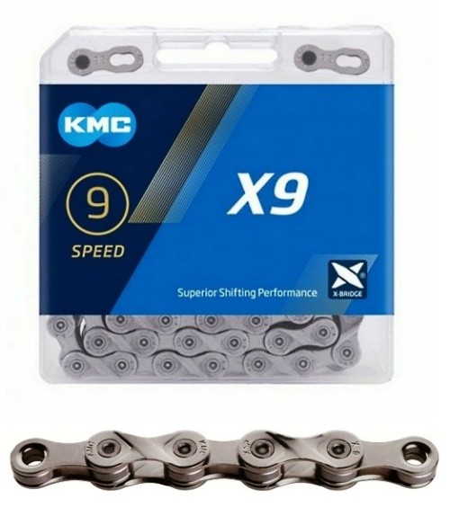 Цепь KMC - X9 1/2 x 11/128, 9 ск., 114 звеньев, серая