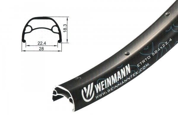 Обод 27.5 Weinmann U28 Disc 32H двойной, пистонированный, чёрный